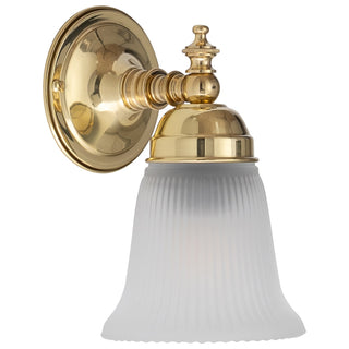 Lighting Inspirations Kline Wall Light Polished Brass With Zipper 23 Frost Shade