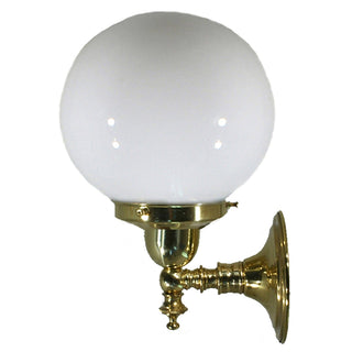 Lighting Inspirations Koscina Wall Light Polished Brass with 6'' Opal Gloss Sphere