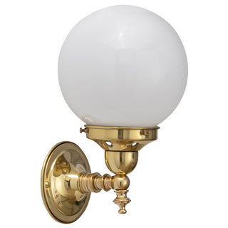 Lighting Inspirations Koscina Wall Light Polished Brass with 6'' Opal Gloss Sphere