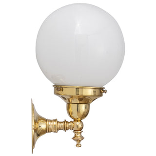 Lighting Inspirations Koscina Wall Light Polished Brass with 6'' Opal Gloss Sphere