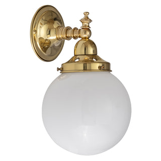 Lighting Inspirations Koscina Wall Light Polished Brass with 6'' Opal Gloss Sphere