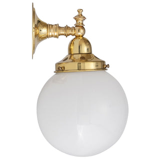 Lighting Inspirations Koscina Wall Light Polished Brass with 6'' Opal Gloss Sphere