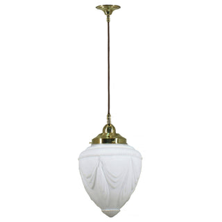 Lighting Inspirations Empire 8'' Opal Matte Cord Suspension Polished Brass