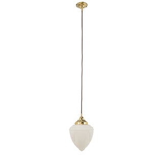 Lighting Inspirations Empire 8'' Opal Matte Cord Suspension Polished Brass