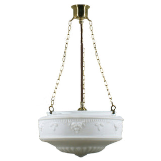 Lighting Inspirations Senator 17'' Opal Matte On 3 Chain Suspenson Polished Brass