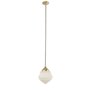 Lighting Inspirations Premier 8'' Opal Matte On Cloth Cord Suspenson Polished Brass