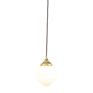 Lighting Inspirations Premier 8'' Opal Matte On Cloth Cord Suspenson Polished Brass