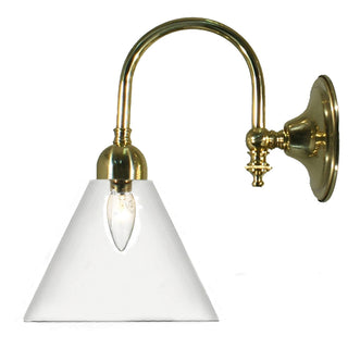 Lighting Inspirations Loxton Wall Light Polished Brass with Cono Clear