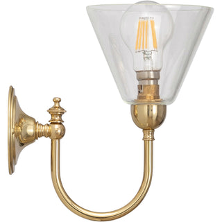 Lighting Inspirations Loxton Wall Light Polished Brass with Cono Clear