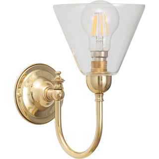 Lighting Inspirations Loxton Wall Light Polished Brass with Cono Clear