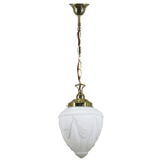 Lighting Inspirations Empire 8'' Opal Matte On Single Chain Suspenson Polished Brass
