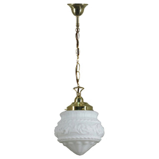 Lighting Inspirations Premier 8'' Opal Matte On Single Chain Suspenson Polished Brass