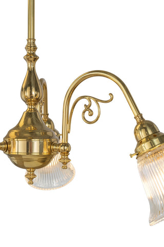Lighting Inspirations Victoriana 3 Light Pendant Polished Brass with Zipper 23 Clear Shades