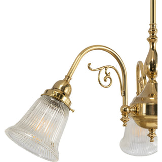 Lighting Inspirations Victoriana 3 Light Pendant Polished Brass with Zipper 23 Clear Shades