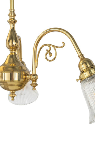 Lighting Inspirations Victoriana 3 Light Pendant Polished Brass with Zipper 23 Clear Shades