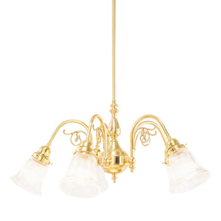 Lighting Inspirations Victoriana 5 Light Pendant Polished Brass with Zipper 23 Clear Shades