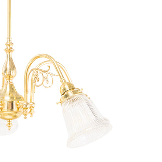Lighting Inspirations Victoriana 5 Light Pendant Polished Brass with Zipper 23 Clear Shades