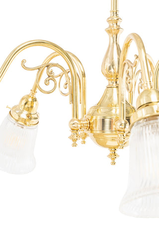 Lighting Inspirations Victoriana 5 Light Pendant Polished Brass with Zipper 23 Clear Shades