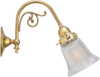 Lighting Inspirations Victoriana Wall Bracket Polished Brass with Zipper 23 Clear Shade