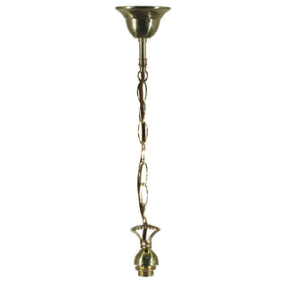 Lighting Inspirations Chain Suspension Brown Cord Polished Brass