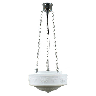 Lighting Inspirations Senator 11'' Opal Matte On 3 Chain Black Cloth Suspension Chrome