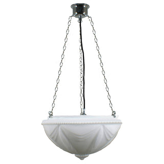 Lighting Inspirations Empire 14'' Opal Matte On 3 Chain Black Cloth Suspension Chrome