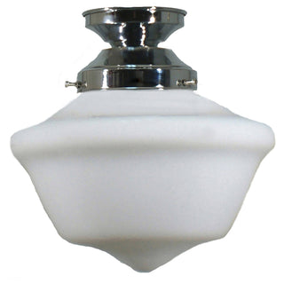 Lighting Inspirations Victorian Schoolhouse 9'' Opal Matte Batten Fix Chrome