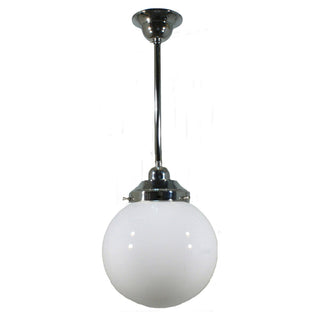 Lighting Inspirations Sphere 8'' Opal Gloss On Rod Set 1/2'' x 1/2m Chrome