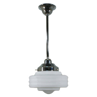 Lighting Inspirations Detroit 8'' Opal Matt On Rod Set 1/2'' x 1/2m Chrome