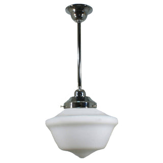 Lighting Inspirations Victorian Schoolhouse 9'' Opal Matte On Rod Set 1/2'' x 1/2m Chrome