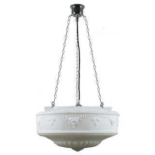 Lighting Inspirations Senator 17'' Opal Matte On 3 Chain Black Cloth Suspension Chrome