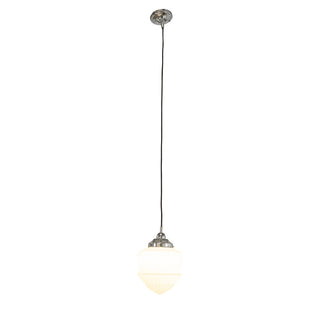 Lighting Inspirations Senator 8'' Opal Matte On Cloth Cord Black Cloth Suspension Chrome
