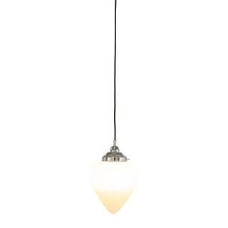 Lighting Inspirations Empire 8'' Opal Matte On Cloth Cord Black Cloth Suspension Chrome