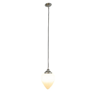 Lighting Inspirations Empire 8'' Opal Matte On Cloth Cord Black Cloth Suspension Chrome