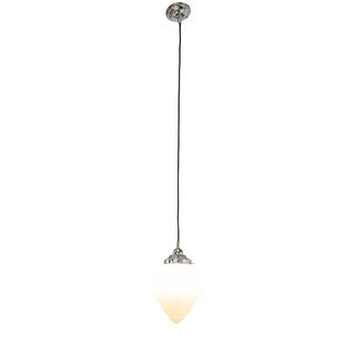 Lighting Inspirations Empire 8'' Opal Matte On Cloth Cord Black Cloth Suspension Chrome