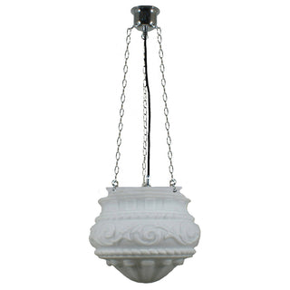 Lighting Inspirations Premier 12'' Opal Matte On 3 Chain Black Cloth Suspension Chrome