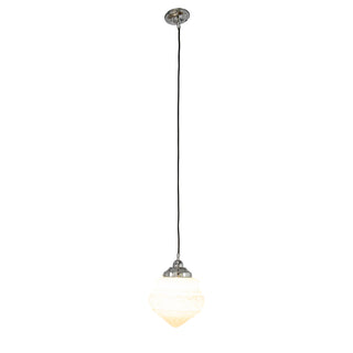 Lighting Inspirations Premier 8'' Opal Matte on Cloth Cord Black Cloth Suspension Chrome