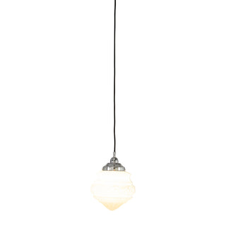 Lighting Inspirations Premier 8'' Opal Matte on Cloth Cord Black Cloth Suspension Chrome