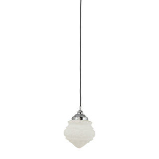 Lighting Inspirations Premier 8'' Opal Matte on Cloth Cord Black Cloth Suspension Chrome