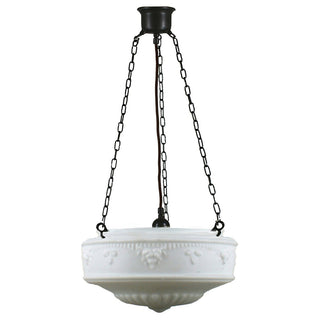 Lighting Inspirations Senator 14'' Opal Matte On 3 Chain Suspension Patina