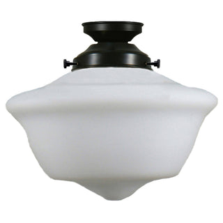 Lighting Inspirations Victorian Schoolhouse 12'' Opal Matte Batten Fix Patina