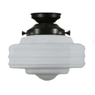 Lighting Inspirations Detroit 8'' Opal Matte Batten Fix Patina