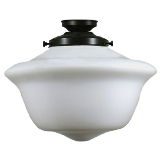 Lighting Inspirations Victorian Schoolhouse 16" Opal Matte Batten Fix Patina