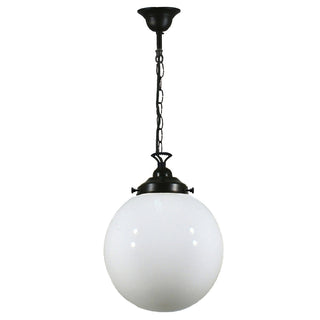 Lighting Inspirations Sphere 10'' Opal Gloss On Single Chain Suspension Patina