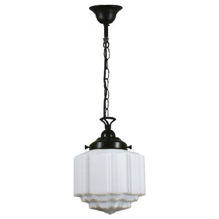 Lighting Inspirations St Kilda 8'' Opal Matte On Single Chain Suspension Patina