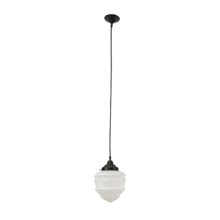 Lighting Inspirations Senator 8" Opal Matte On Cloth Cord Black Cloth Suspension Patina