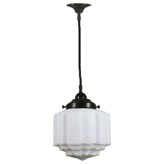 Lighting Inspirations St Kilda 8'' Opal Matte On Cloth Cord Suspension Patina