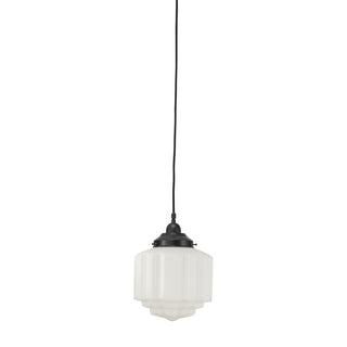 Lighting Inspirations St Kilda 8'' Opal Matte On Cloth Cord Suspension Patina
