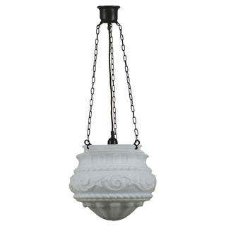 Lighting Inspirations Premier 12'' Opal Matte On 3 Chain Black Cloth Suspension Patina
