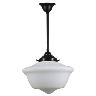 Lighting Inspirations Victorian Schoolhouse 12'' Opal Matte On Rod Set 1/2'' x 1/2m Patina